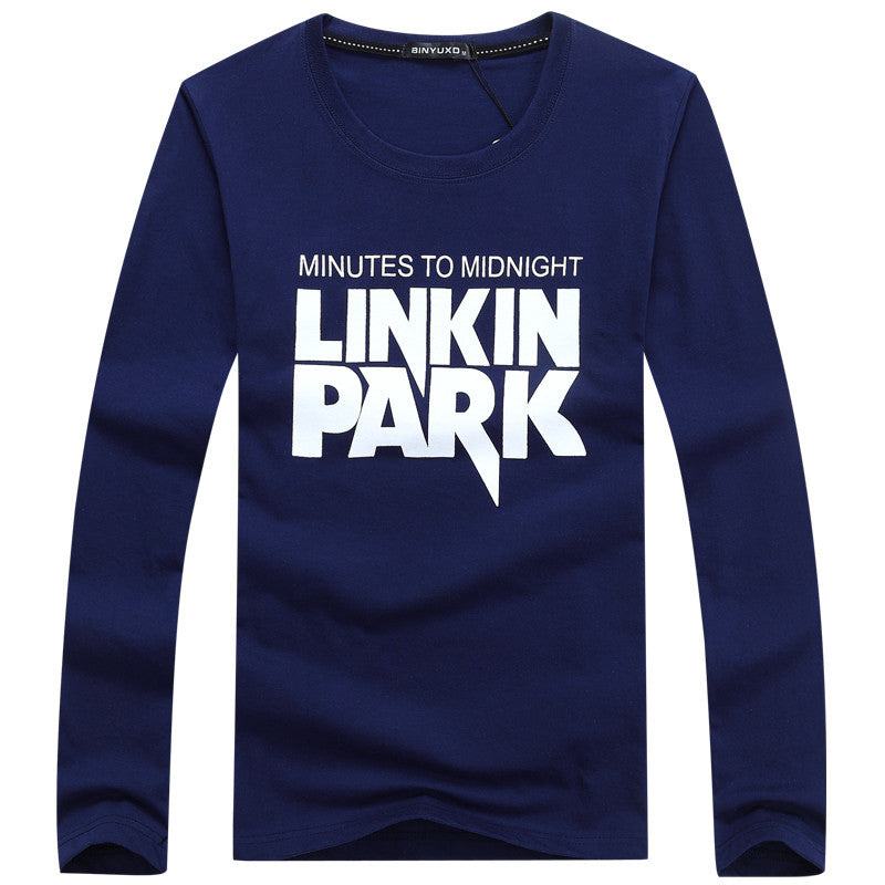 S-6XL Linkin Park print T Shirts New Arrival T Shirt Men Fashion Round Neck Long Sleeve 5 Color Skinny Top Tee T shirt Homme