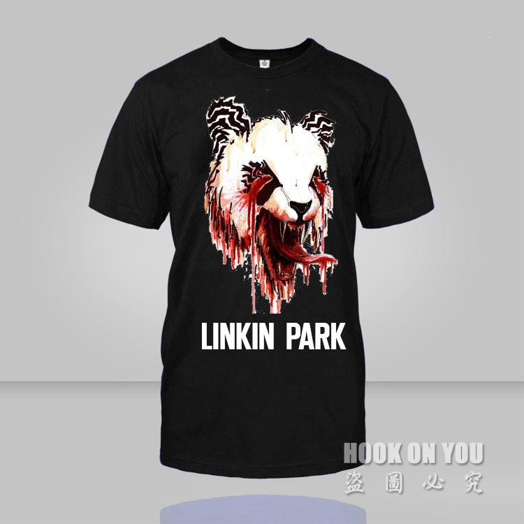 Free shipping LINKIN PARK blood panda is killer T Shirt summer Men T Shirt camiseta casual fashion o neck cotton music tees