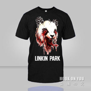 Free shipping LINKIN PARK blood panda is killer T Shirt summer Men T Shirt camiseta casual fashion o neck cotton music tees