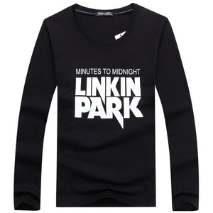 S-6XL Linkin Park print T Shirts New Arrival T Shirt Men Fashion Round Neck Long Sleeve 5 Color Skinny Top Tee T shirt Homme