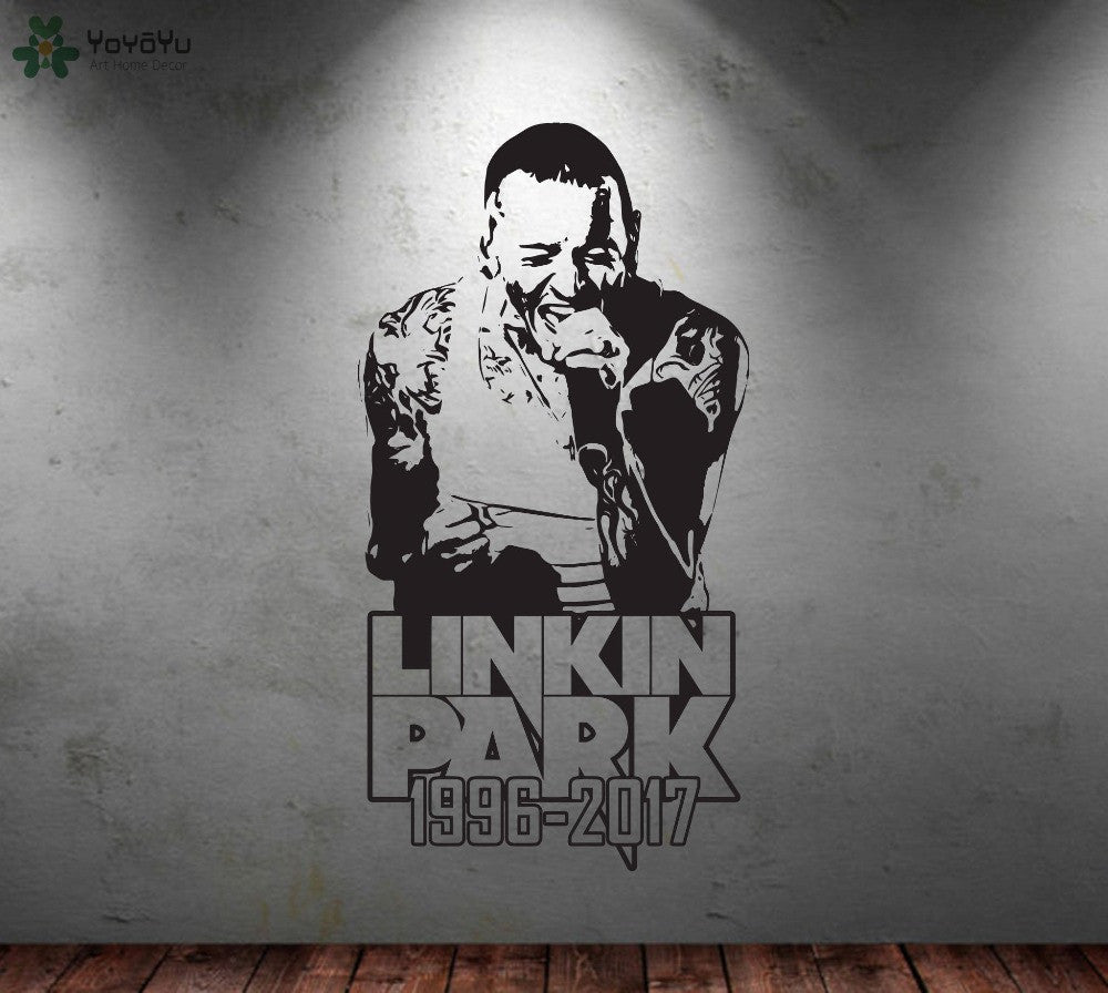 Linkin Park Wall Sticker Vinyl Chester Bennington Wall Decal Poster Commemorate Rock Decor In The End Art Mural Big Fan DIYSY269