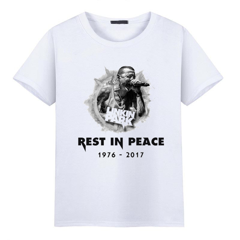 2017 LINKIN PARK Chester Bennington Printing Tee Shirt For Men,Male White Soft Print T-shirts Unisex Tops Tee Women Clothes