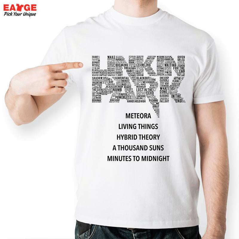 [MASCUBE] Funny Printed T Shirt Linkin Park Meteora Minutes To Midnight T-shirt White Short Sleeve O-neck Tshirt Unisex Hot Sale