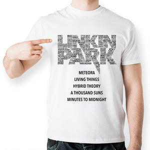 [MASCUBE] Funny Printed T Shirt Linkin Park Meteora Minutes To Midnight T-shirt White Short Sleeve O-neck Tshirt Unisex Hot Sale