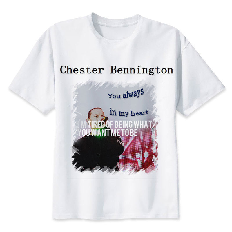 linkin park Chester Bennington T shirt men t shirt fashion t-shirt O Neck white TShirts For man Top Tees MR916