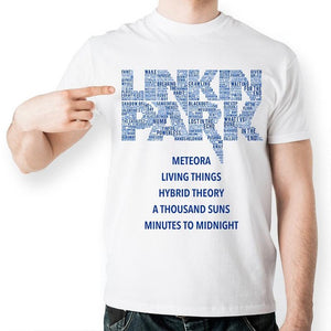 [MASCUBE]Meteora Minutes To Midnight T-shirt Blue Linkin Park Letter Printed T Shirt White Short Sleeve Tshirt New Design