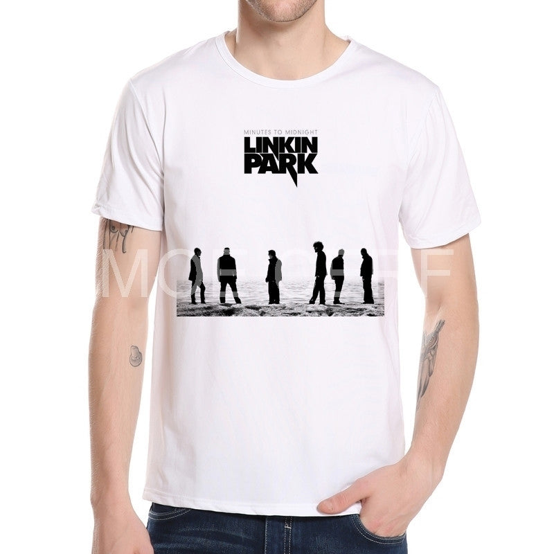 New Men Printed T Shirt Funny Linkin Park Logo T-shirt Fashion Brand Summer Style Short Sleeves Man Top Tees Shirt M4-4#