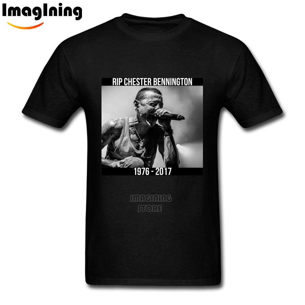 RIP Chester Bennington Linkin Park Short Sleeve Tshirt 2XL For Boyfriend Personalized  Cotton