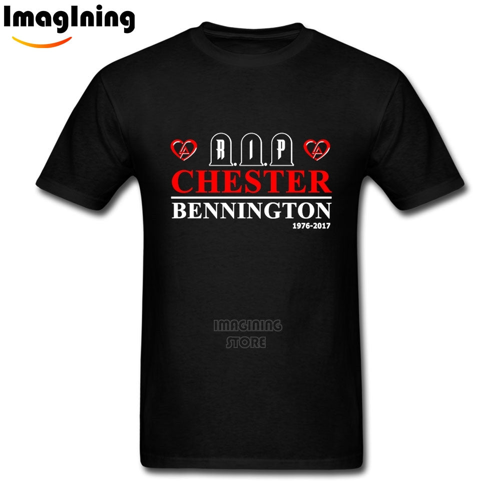 Novelty Male RIP Chester Bennington Linkin Park Tshirt Best Design  Short Sleeve Music T shirt